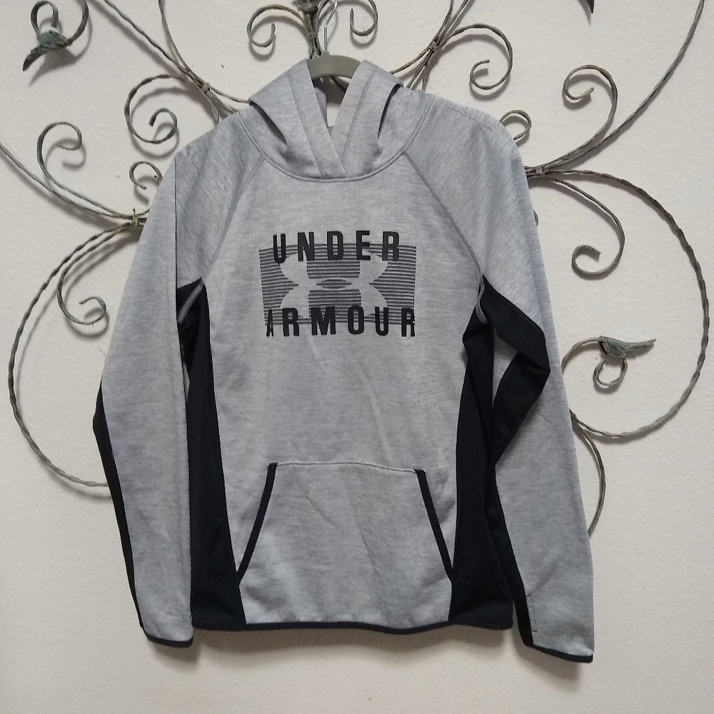 UNDER ARMOUR Coldgear pouch pocket gray hoodie, XS